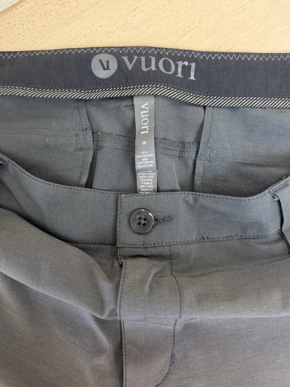 Vuori Men’s Aim Shorts 8” | 36 | Charcoal Grey - Picture 5 of 6
